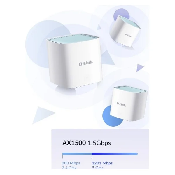 D-Link M15 Ax1500 Mesh 2 Port 1500 Mbps 3'lü Router - Görsel 6