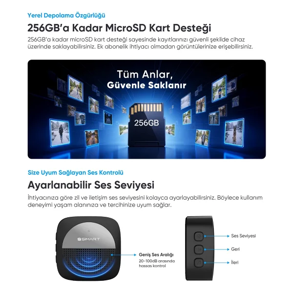 Şımart Akıllı Kapı Zili 4mp Kamera Gece Görüşlü, Mobil Uygulama, Ip54 Sertifikalı, Hareket Sensörlü - Görsel 7