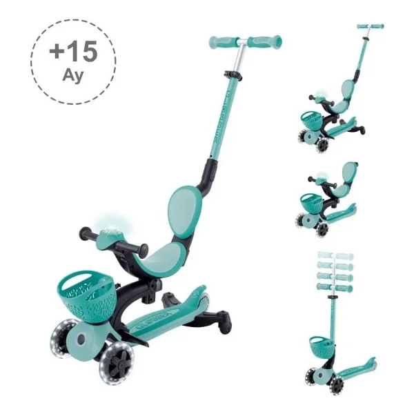 Globber Go Up Baby 360 Işıklı Mint 3 Tekerlekli Oturaklı Çocuk Scooter - Görsel 3