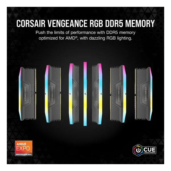 Corsair Vengeance RGB 32 GB (2x16) 5600 MHz Cl36 Cmh32gx5m2b5600z36k DDR5 RAM - Görsel 4
