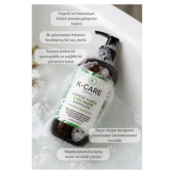 K K-Care Cosmetics Kepek Şampuan 250 Ml - Görsel 2