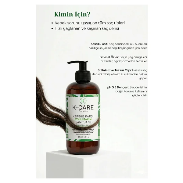 K K-Care Cosmetics Kepek Şampuan 250 Ml - Görsel 4