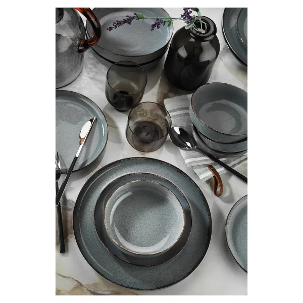 Kütahya Porselen Pearl Moderna Mavi 24 Parça 6 Kişilik Yemek Takımı - Görsel 2