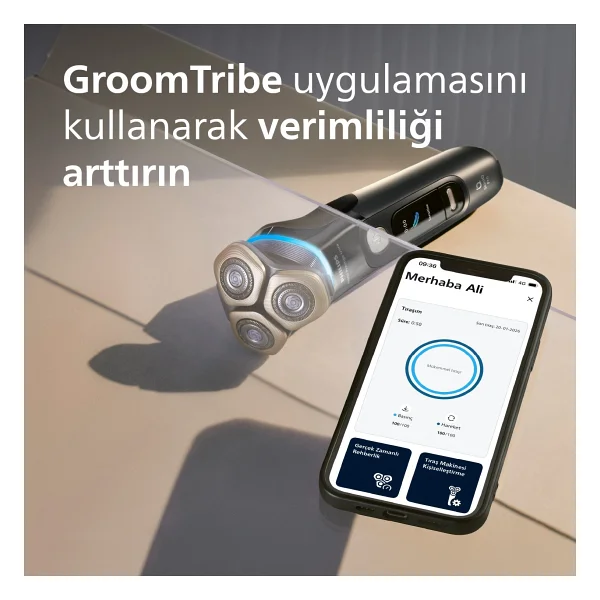 Philips İ9000 Ultra Skinıq Islak&Kuru Tıraş Makinesi Açık Gri Renkli 360° Başlıklarla Kablosuz Kullanım - Görsel 8