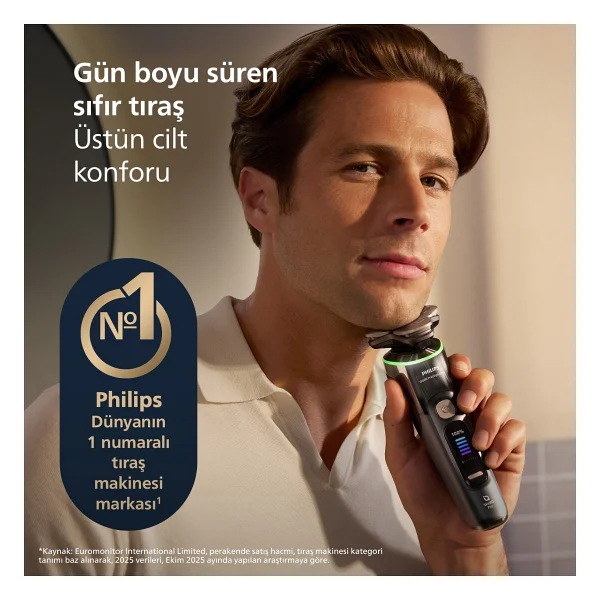 Philips İ9000 Ultra Skinıq Islak&Kuru Tıraş Makinesi Açık Gri Renkli 360° Başlıklarla Kablosuz Kullanım - Görsel 2