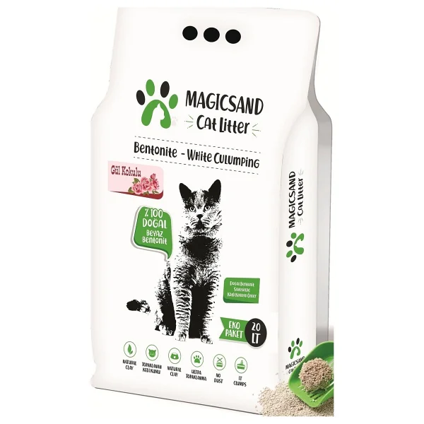 Magicsand Gül Kokulu 20 Lt İnce Taneli Bentonit Kedi Kumu - Görsel 4