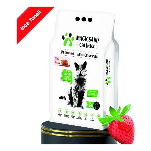 Magicsand Çilek Kokulu 20 Lt İnce Taneli Bentonit Kedi Kumu - Görsel 3