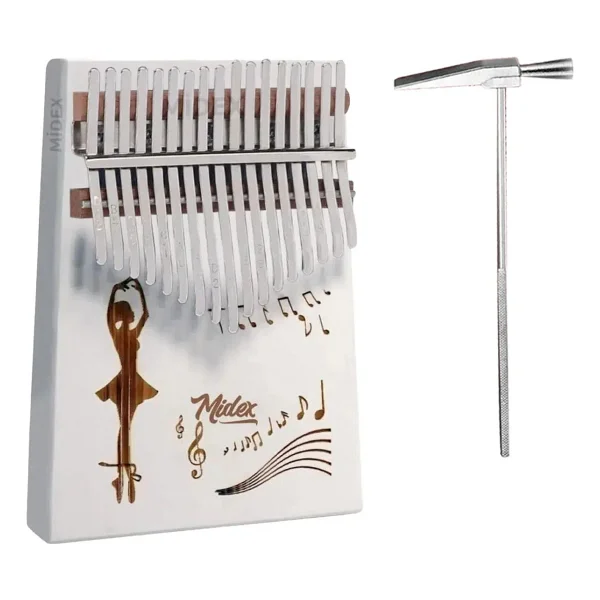 Midex Klx-540-Pak Beyaz Renk Gerçek Ağaç Kalimba 17 Tuşlu Full Set - Görsel 9
