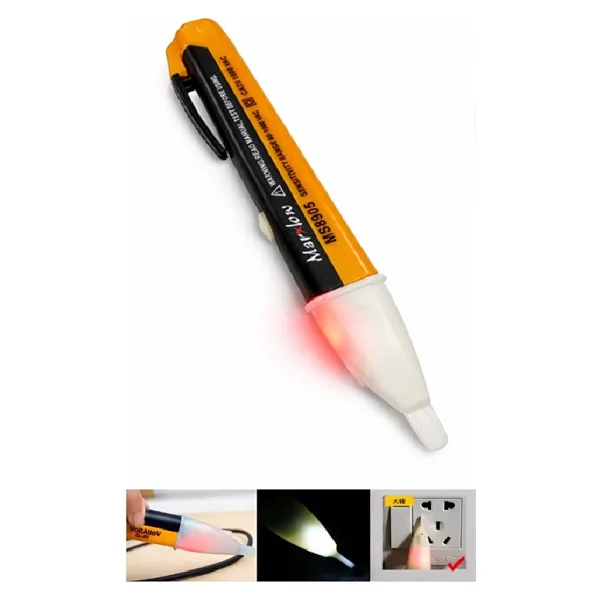 Marxlow Ms-8905 90-1000vac Temassız Işıklı Sesli Faz Kontrol Kalemi - Voltaj Dedektörü - Görsel 2