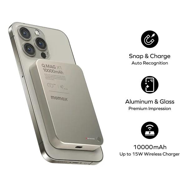 Momax Q.Mag X1 10000 mAh Hızlı Şarj Magsafe Powerbank - Görsel 4