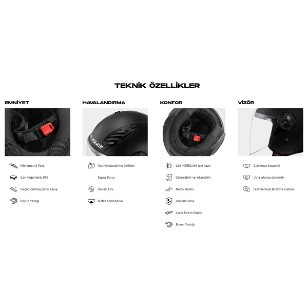Ls2 Airflow 2 Mat Kum Açık Motor Kaskı - Görsel 7