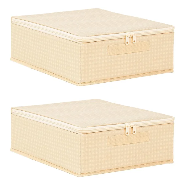 Home Wave 2'li Bej Pötikare Destekli Kutu Hurç Set 31 X 38 X 12 Cm - Görsel 6