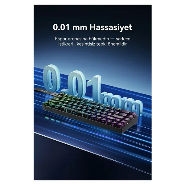Ajazz Ak680 V2 Transparent Upgraded Version RGB %68 Tkl Bingwu Switch Kablolu Mekanik Oyuncu Klavyesi - Görsel 5