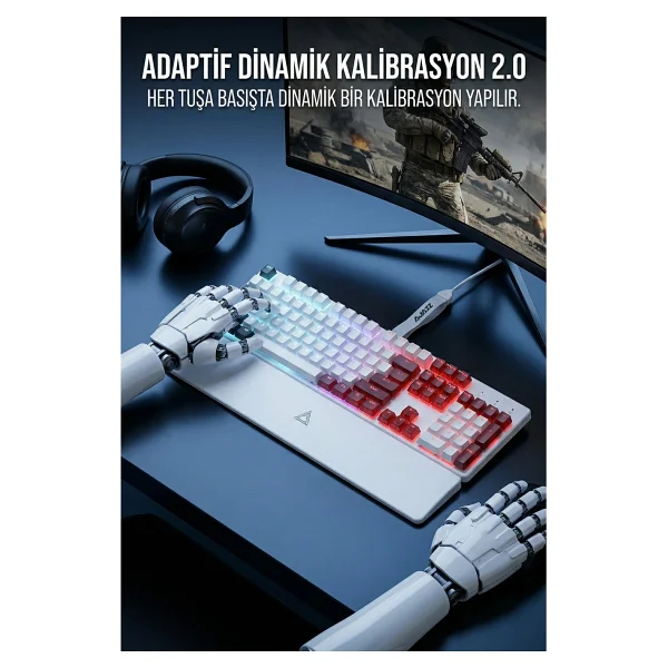 Ajazz Ak680 V2 Transparent Upgraded Version RGB %68 Tkl Bingwu Switch Kablolu Mekanik Oyuncu Klavyesi - Görsel 8