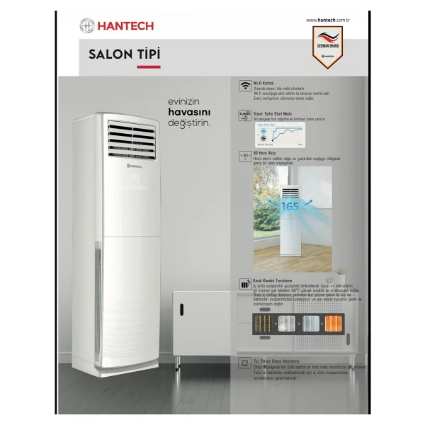 Hantech 48000 Btu Salon Tipi Klima Tam Kapasite 220 Volt Inverter - Görsel 2