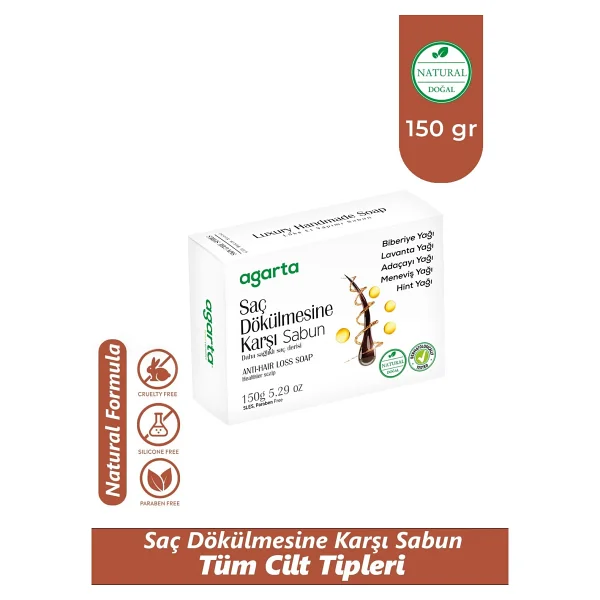 Agarta Doğal Bakım Saç Dökülmesine Karşı Sabun 150 Gr - Görsel 3