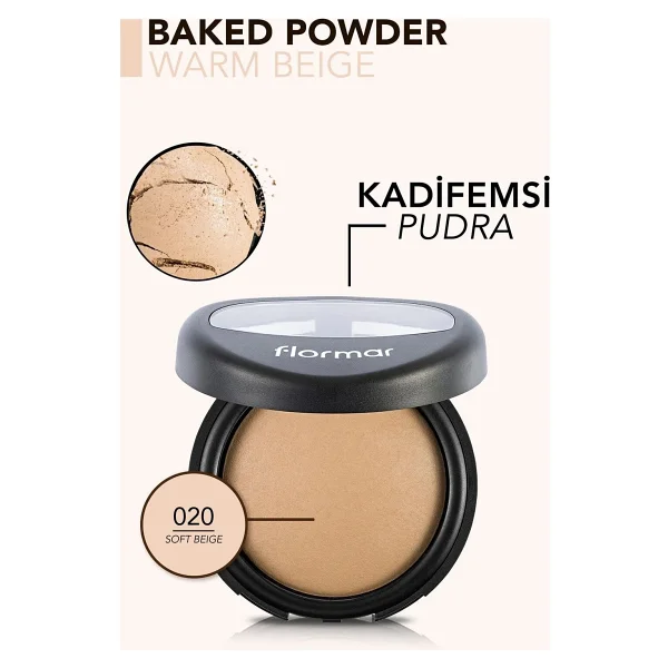 Flormar Yoğun Pigmentli Fırınlanmış Mat Pudra 020 Soft Beige Kadifemsi Etki - Görsel 10