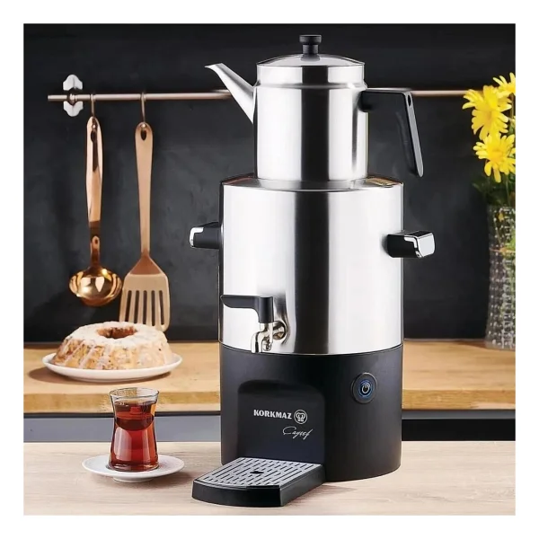 Korkmaz A841 Çayşef Inox Satin 2000 W Çelik Semaver - Görsel 7