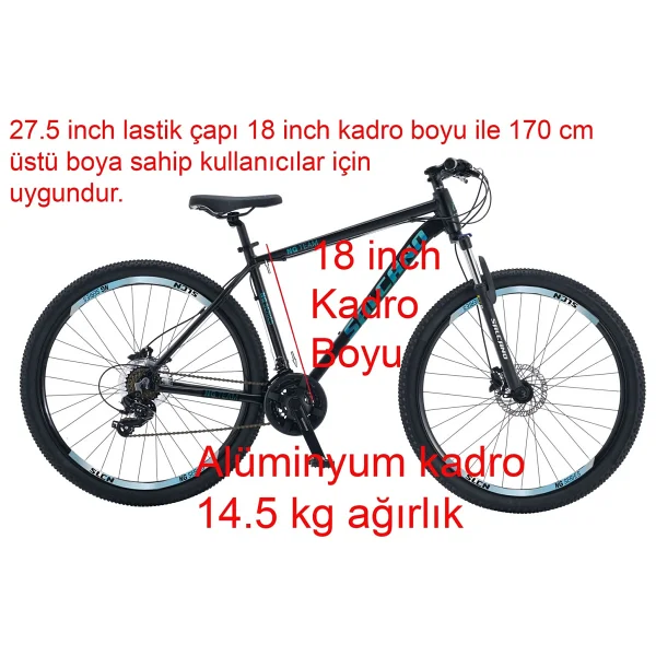 Salcano Ng Team 200 HD 21 Vites 27.5 Jant Erkek Dağ Bisikleti - Görsel 2