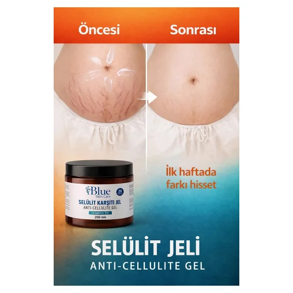Blue Skin Care Kalça Göğüs Basen -Sıkılaştırıcı- Bölgesel İncelme-Çatlak Zayıflamak Ve Selülit Kremi Jel 250 Ml - Görsel 3
