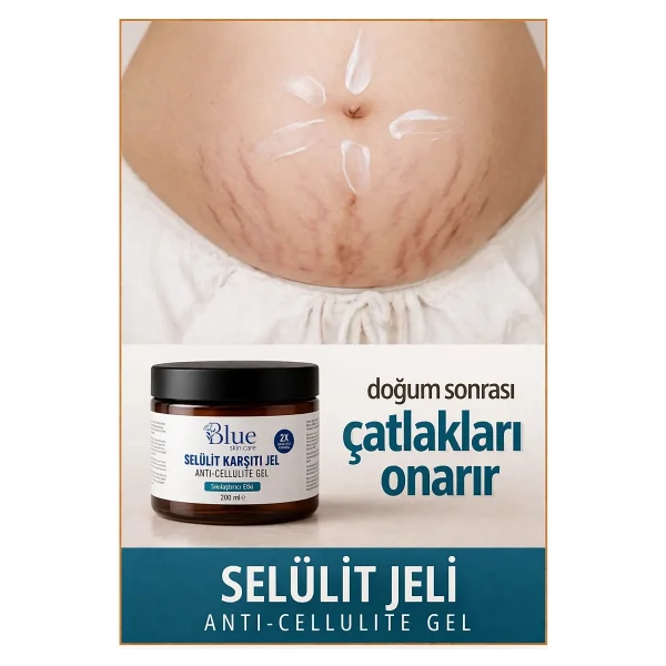 Blue Skin Care Kalça Göğüs Basen -Sıkılaştırıcı- Bölgesel İncelme-Çatlak Zayıflamak Ve Selülit Kremi Jel 250 Ml - Görsel 4
