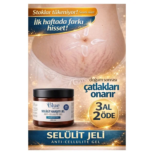 Blue Skin Care Kalça Göğüs Basen -Sıkılaştırıcı- Bölgesel İncelme-Çatlak Zayıflamak Ve Selülit Kremi Jel 250 Ml - Görsel 5