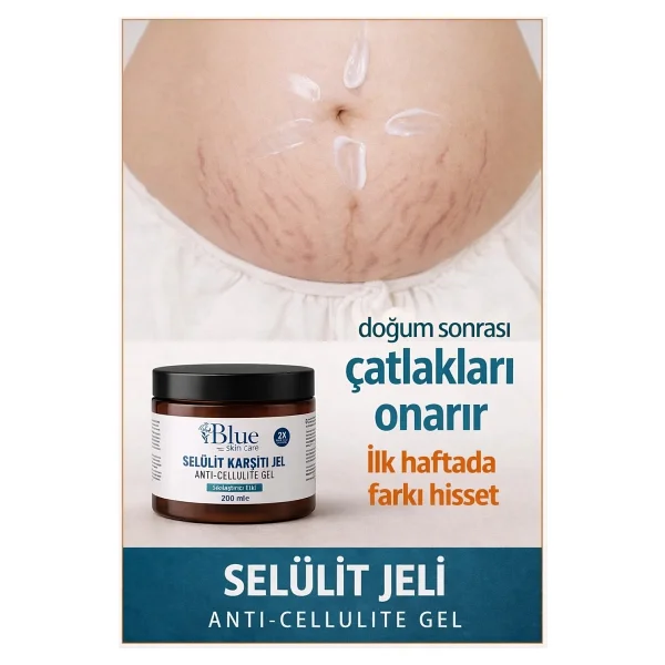 Blue Skin Care Kalça Göğüs Basen -Sıkılaştırıcı- Bölgesel İncelme-Çatlak Zayıflamak Ve Selülit Kremi Jel 250 Ml - Görsel 6