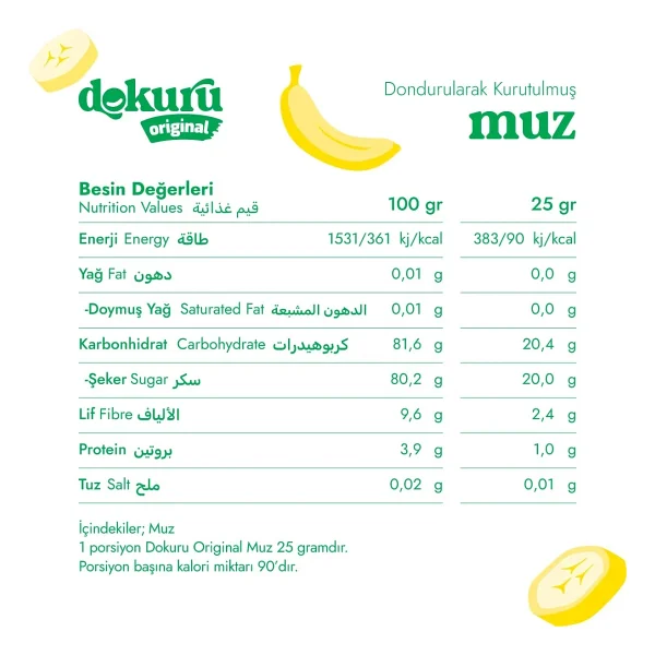 Dokuru Freeze Dried Muz 30 Gr - Görsel 5