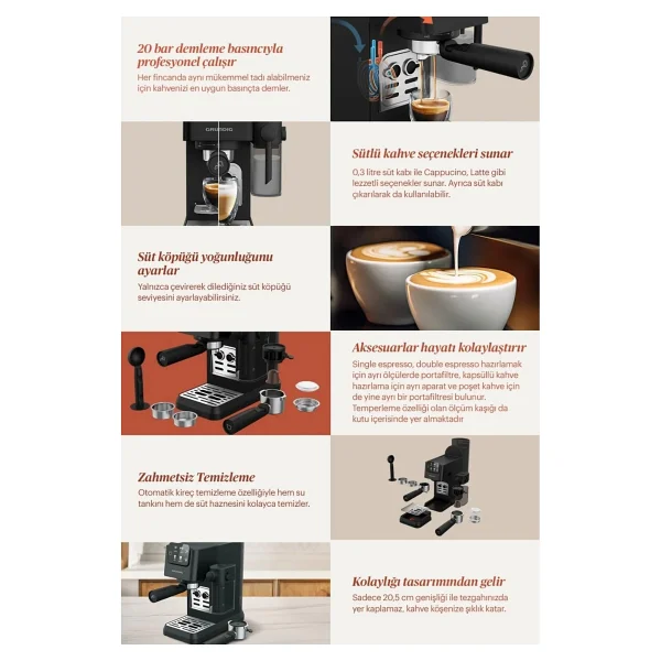 Grundig Ksm 6330 Yarı Otomatik Espresso Makinesi - Görsel 6