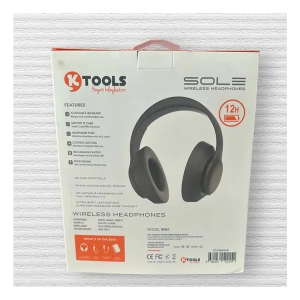 Ktools Sole Kulak Üstü Bluetooth Kulaklık - Görsel 3