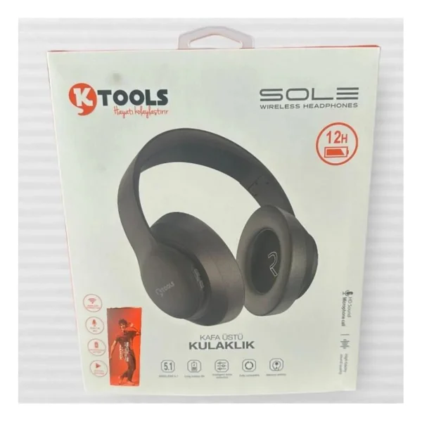 Ktools Sole Kulak Üstü Bluetooth Kulaklık - Görsel 5
