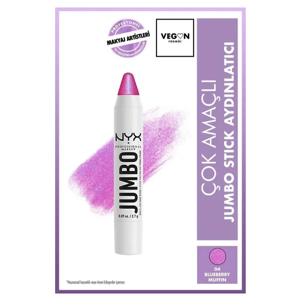 Nyx Professional Makeup Jumbo Stick Aydınlatıcı Çok Amaçlı 2.7 G Blueberry Muffin Renk - Görsel 7