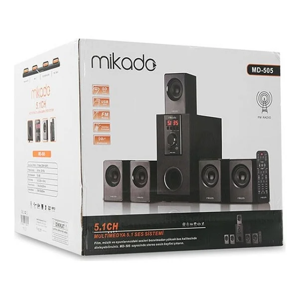 Mikado Md-505 5+1 USB Sd Fm Radyolu Müzik Seti - Görsel 4