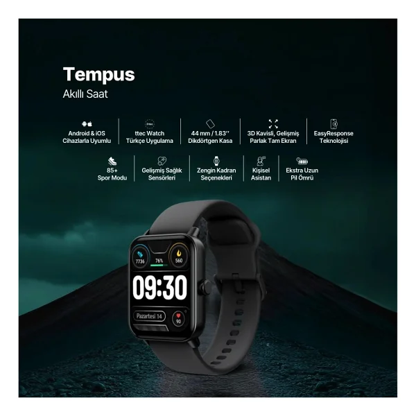 Ttec Tempus 44mm 2s13wv1s Siyah Akıllı Saat - Görsel 9