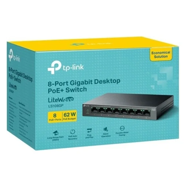Tp-Link Ls108gp 8 Port 10/100/1000 Mbps Gigabit Poe Switch - Görsel 2