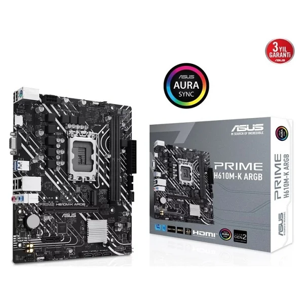 Asus Prime H610m-K Argb Intel Lga1700 DDR5 Micro Atx Anakart - Görsel 6