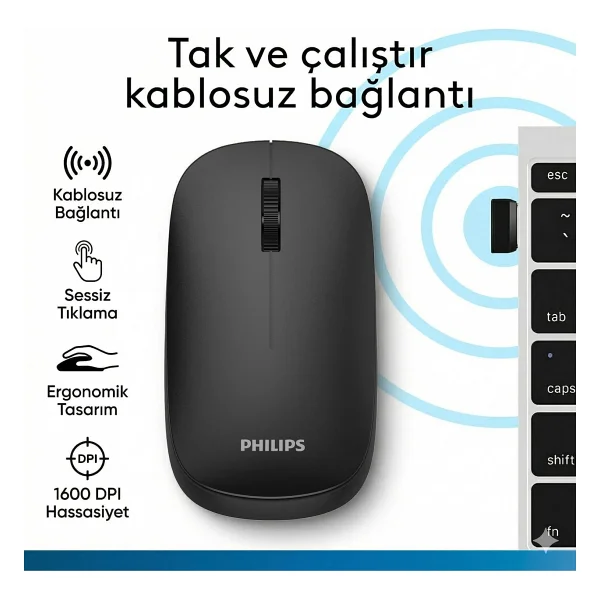 Philips Spk7438 Optik Kablosuz Mouse - Görsel 6