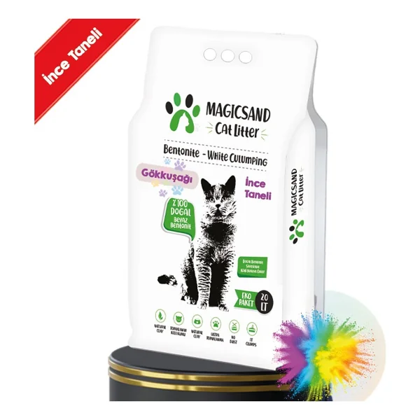 Magicsand Gökkuşağı İnce Taneli 20 Lt Bentonit Kedi Kumu - Görsel 7