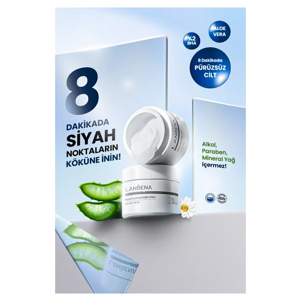Lanbena Siyah Nokta Bandı & Siyah Nokta Maskesi Nose Plants (60 Adet Kağıt İle Birlikte ) - Görsel 7