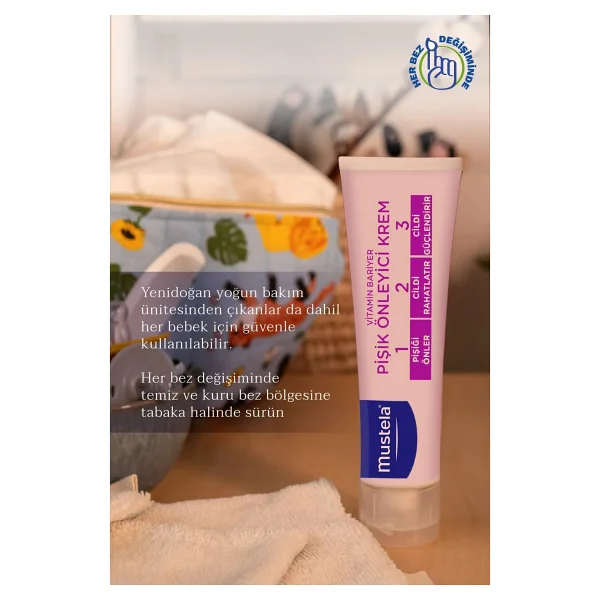 Mustela Bebek Pişik Önleyici Koruyucu Doğal Kökenli Bakım Kremi 50ml Seyahat Boy 10ml Hediyeli - Görsel 2