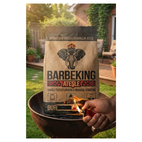 Barbeking Ateşle 1,5 Kg Mangal Kömürü (Yırt, Yak, Pişir) - Görsel 10