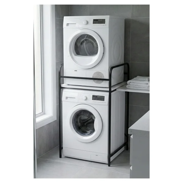 Goldfalez Çamaşır Makinesi Dolabı Raf Metal Düzenleyici Organizer 2 Katlı Banyo Rafı Çok Amaçlı Dolap 262 - Görsel 8