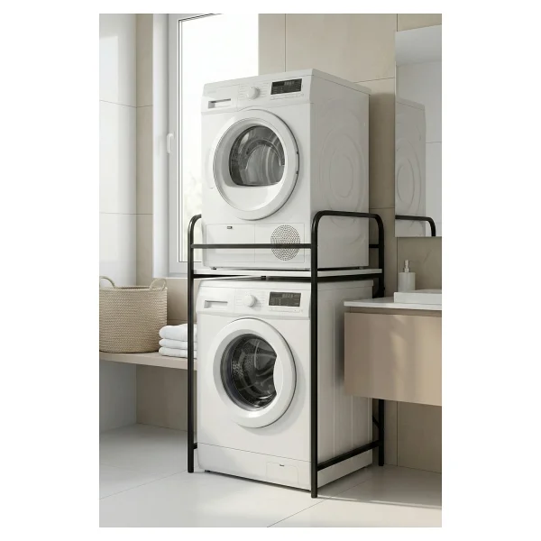 Goldfalez Çamaşır Makinesi Dolabı Raf Metal Düzenleyici Organizer 2 Katlı Banyo Rafı Çok Amaçlı Dolap 262 - Görsel 2