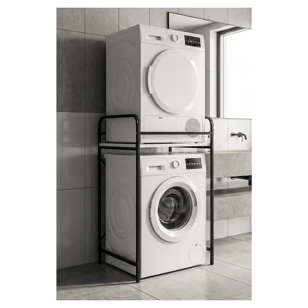Goldfalez Çamaşır Makinesi Dolabı Raf Metal Düzenleyici Organizer 2 Katlı Banyo Rafı Çok Amaçlı Dolap 262 - Görsel 3