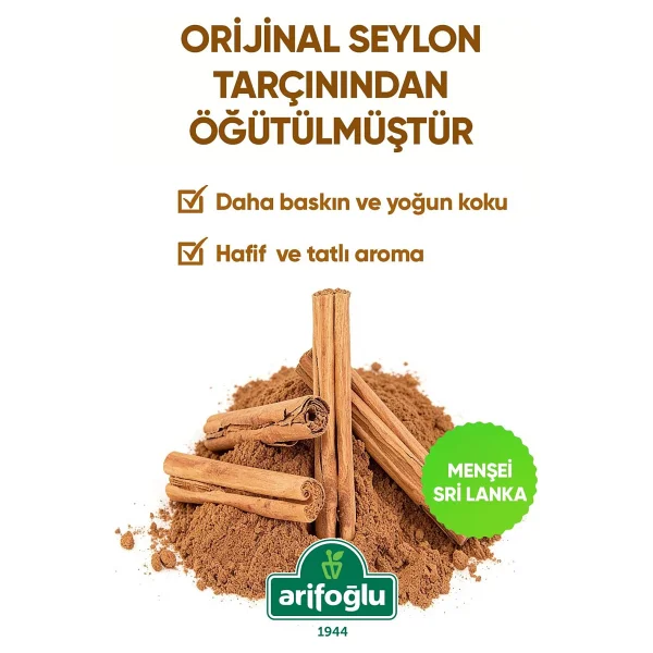 Arifoğlu Seylon Tarçın Toz 70 Gr. (Öğütülmüş) Glutensiz, %100 Doğal - Görsel 2