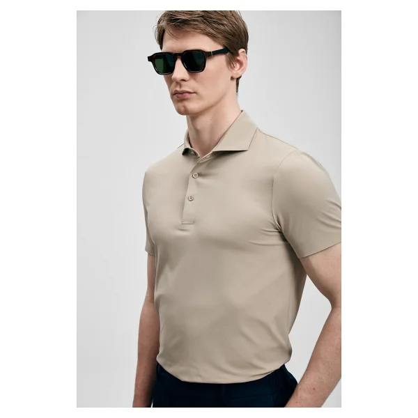 Lufian Spencer Hi-Tech Performance Toprak Kısa Kollu Polo Yaka Erkek Tişört - Görsel 3