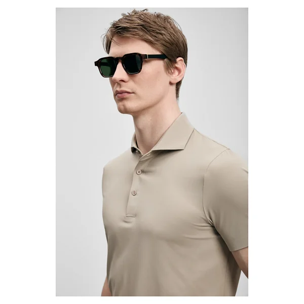 Lufian Spencer Hi-Tech Performance Toprak Kısa Kollu Polo Yaka Erkek Tişört - Görsel 5