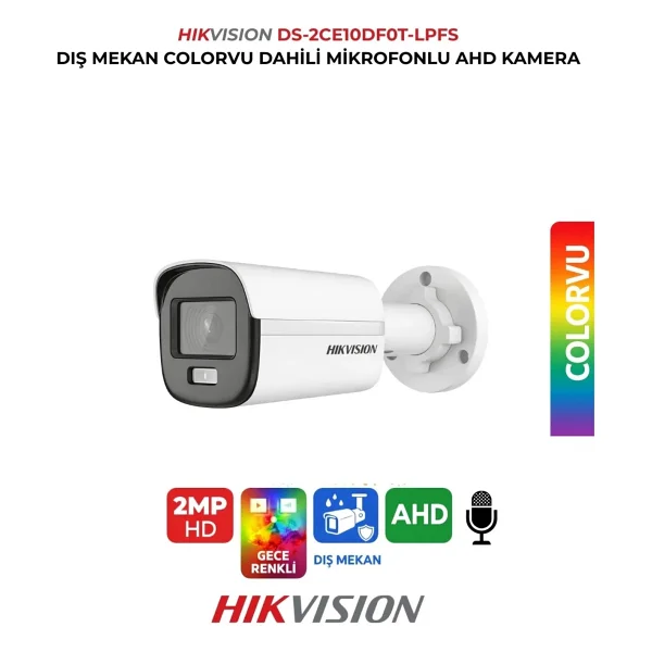 Hikvision Ds-2ce10df0t-Lpfs Bullet Full HD 2 Mp 2.8mm Lens Gece Görüşlü Güvenlik Kamerası - Görsel 3