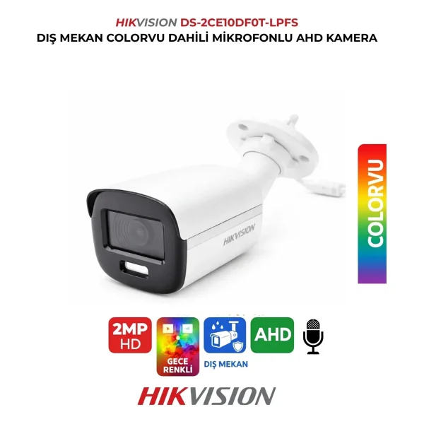 Hikvision Ds-2ce10df0t-Lpfs Bullet Full HD 2 Mp 2.8mm Lens Gece Görüşlü Güvenlik Kamerası - Görsel 4
