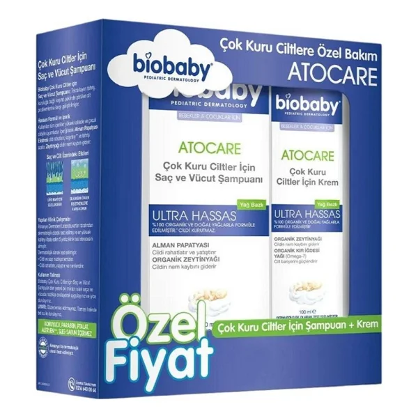 Biobaby Atocare Ultra Sensitive Şampuan 300 Ml Ve Krem 100 Ml İkili Set Çok Kuru Ciltler İçin - Görsel 9